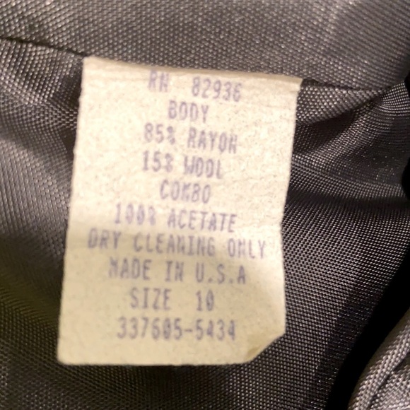 𝅺vintage Tailor B Moss Blazer Charcoal Gray Size 10 Petite - Picture 6 of 8
